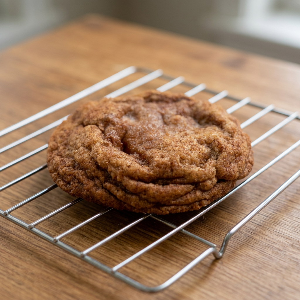 Homemade cinnamon-sugar sourdough snickerdoodle cookie